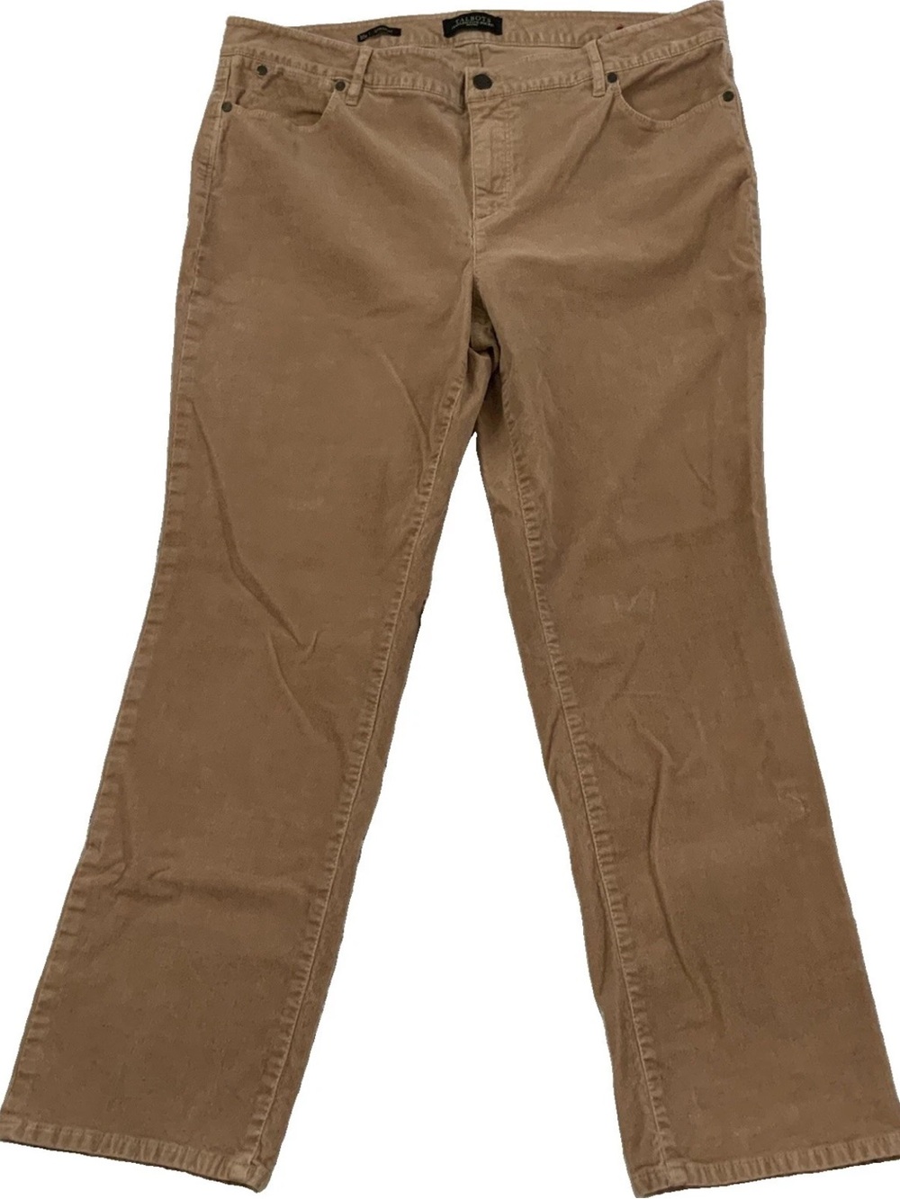 Talbots Petites Flawless Five Pocket Corduroy Jeans Straight Leg 16P Preppy Tan